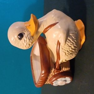Vintage Duck Pulling Cart Planter